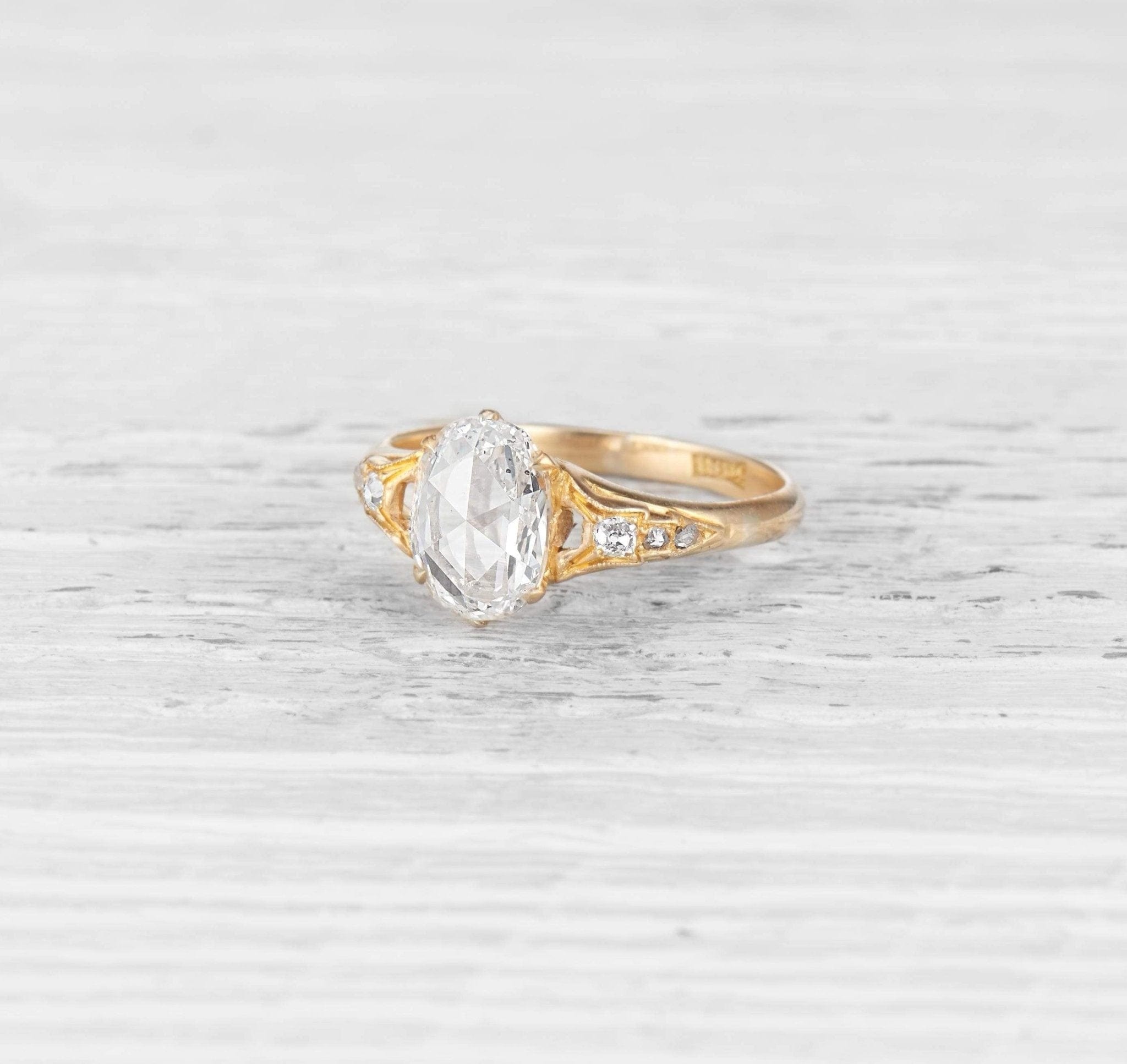 Vintage Moissanite Victorian Engagement Ring, Antique Diamond Engagement  Ring | Benati